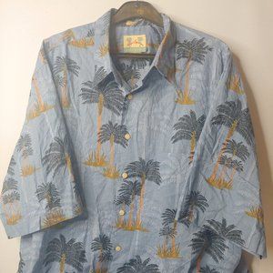 Reyn Spooner Hawaiian Traditionals Short Sleeve Button Up Shirt Palm Trees XL